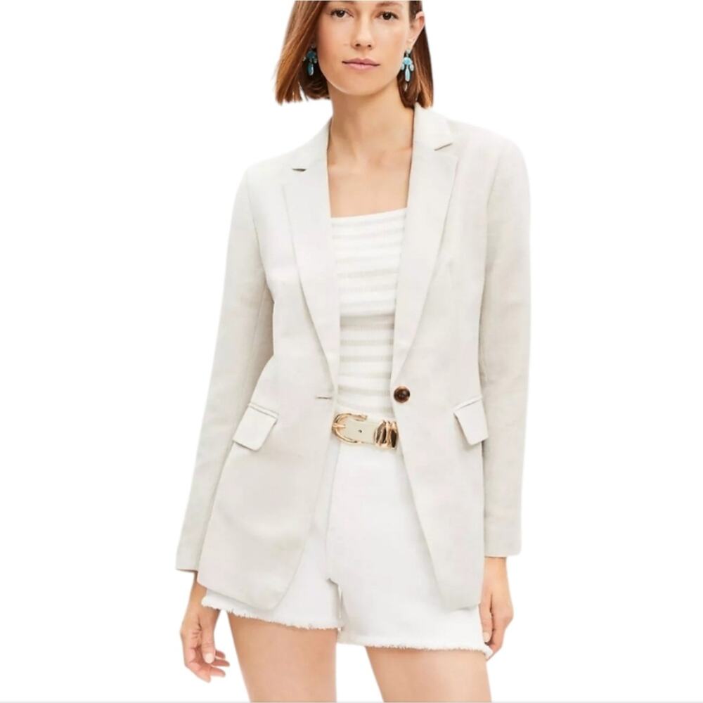 Loft 100% Linen Flax Chic Women's Blazer Jacket Size 6